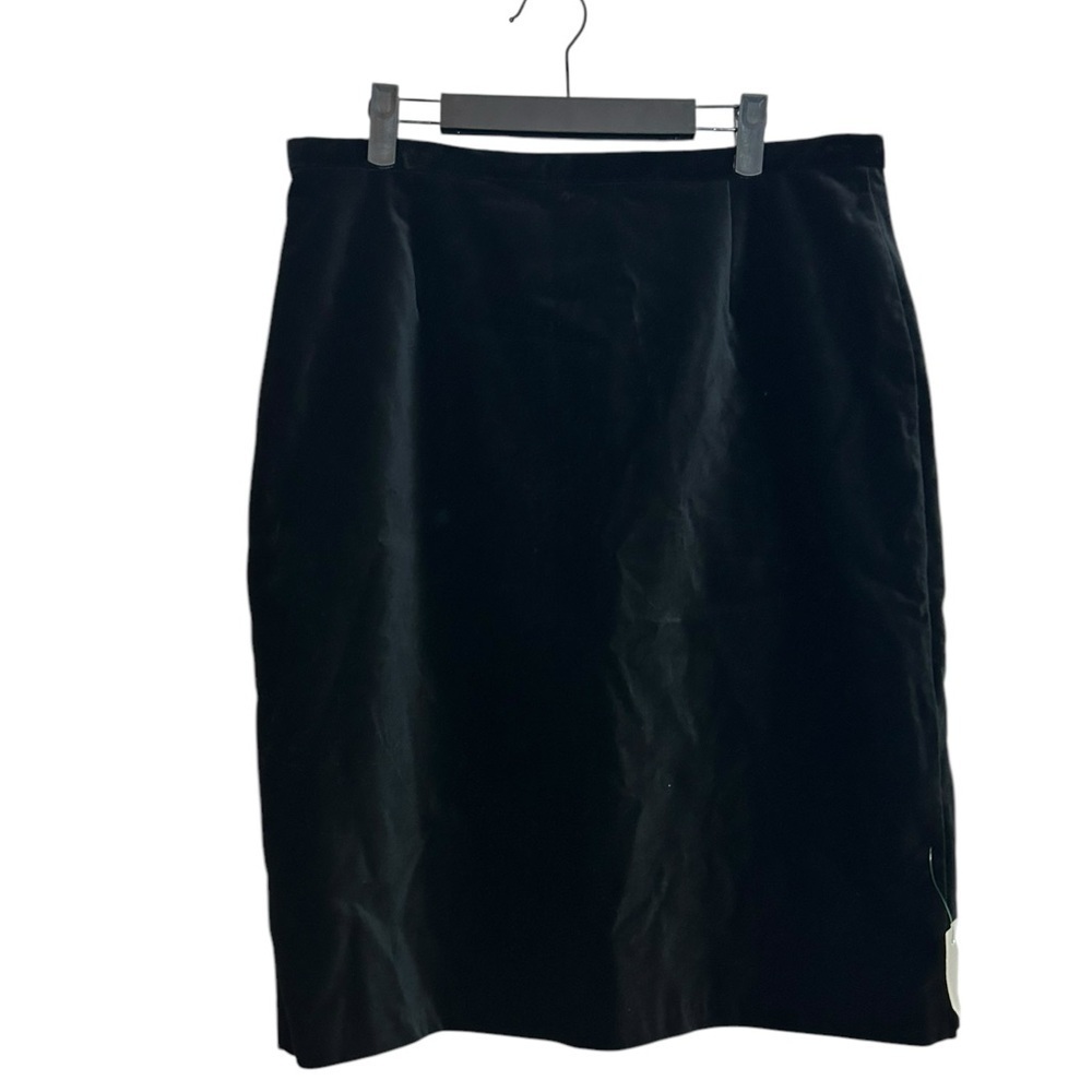 Nwt Laura Ashley Vintage Black Velour Pencil Skirt
